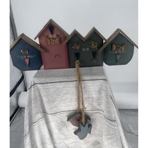 Wooden Birdhouse Bird Shelf  Decor Country Cottage-core